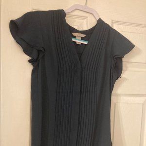 Womens Navy H&M Flutter Sleeve Blouse size xxs